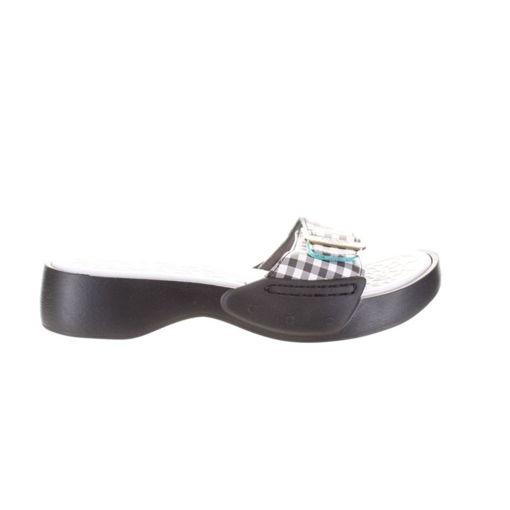Cool Dr. Scholl's Rock On Max Black Gingham Slides Size 10